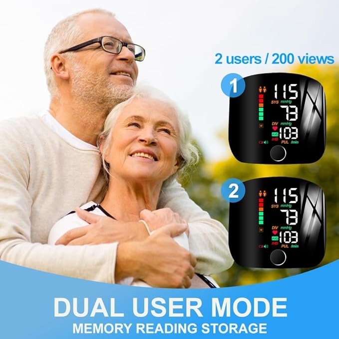Digital Wrist Blood Pressure Monitor – LCD BP Machine with Dual User Memory (Copy)